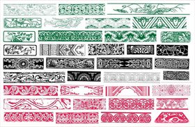 花纹花边传统图案装饰雕花