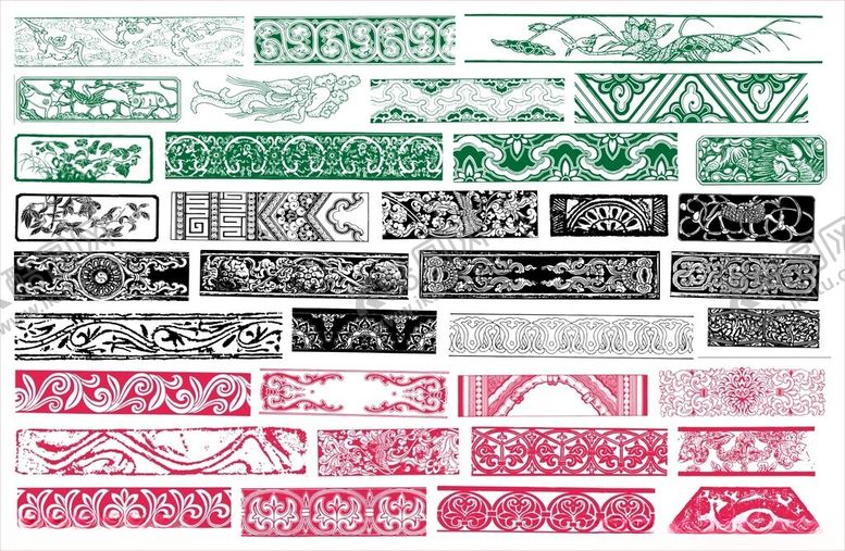 编号：68978711021554024036【酷图网】源文件下载-花纹花边传统图案装饰雕花