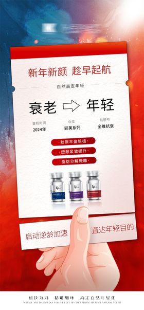 新年水光产品机票海报