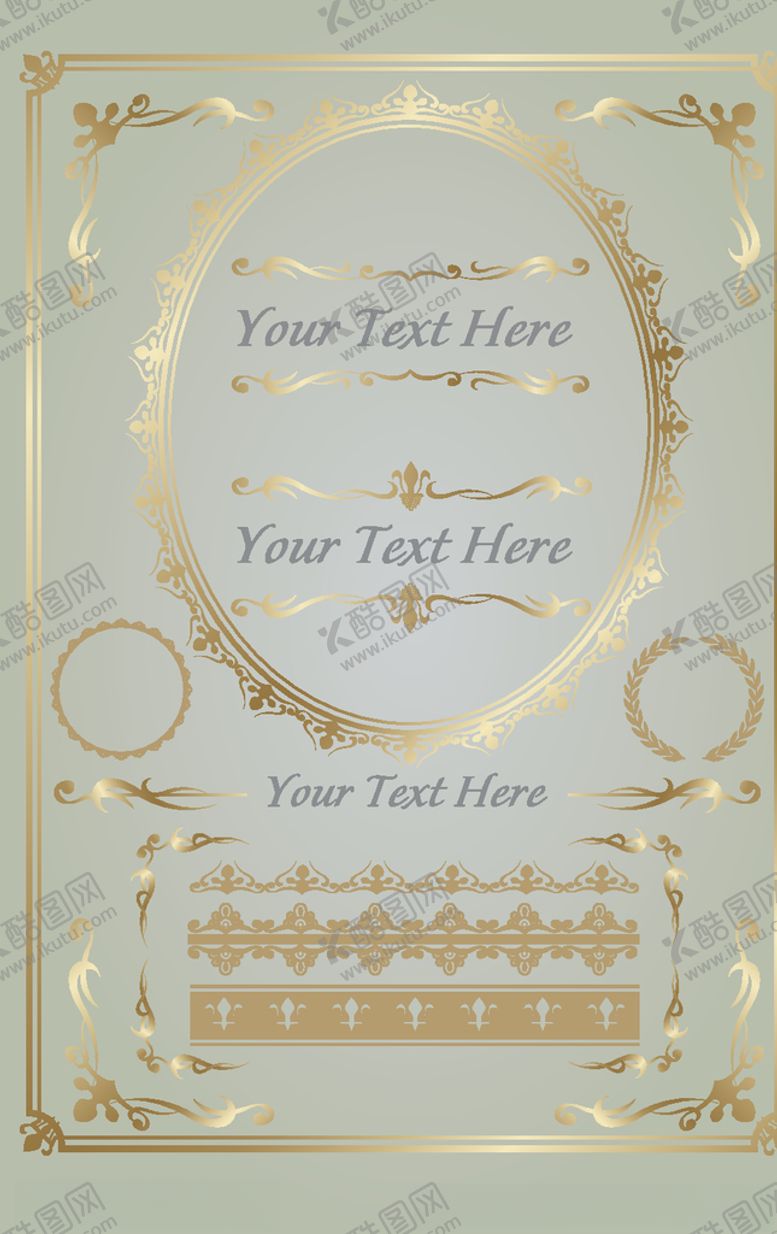 编号：11168910170057313232【酷图网】源文件下载-欧式花纹欧式边框