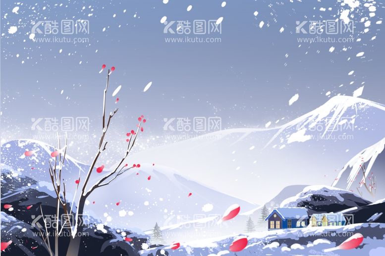 编号：87966011302005185455【酷图网】源文件下载-小寒唯美冬天雪景