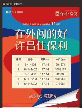 保利房地产项目部新年活动海报