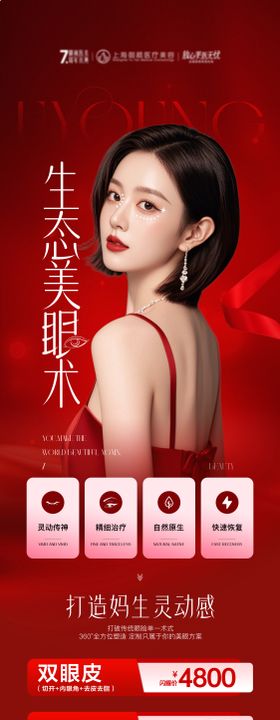 医美双眼皮眼袋提眉案例科普长图