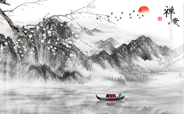 编号：12438304181248093997【酷图网】源文件下载-禅意山水