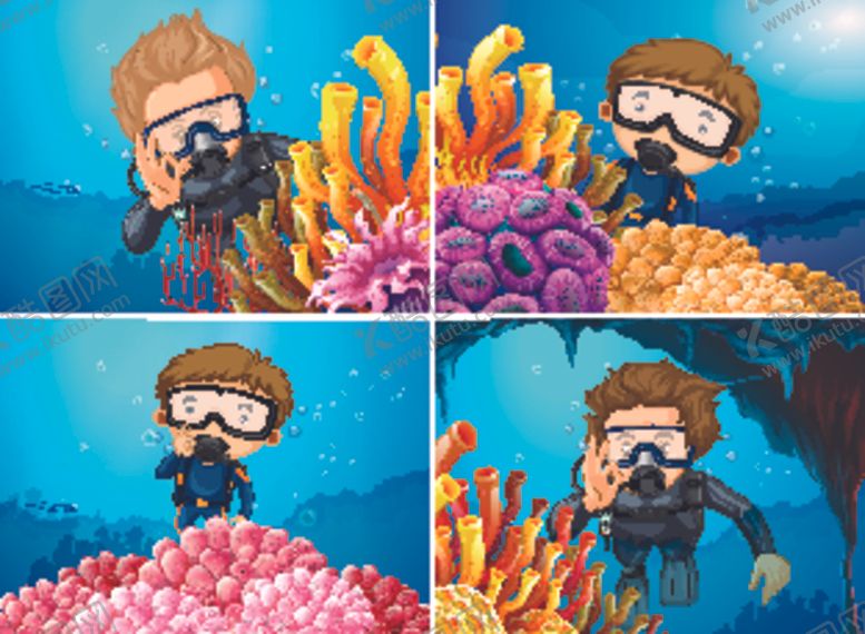 编号：54285109211146387421【酷图网】源文件下载-卡通潜水员