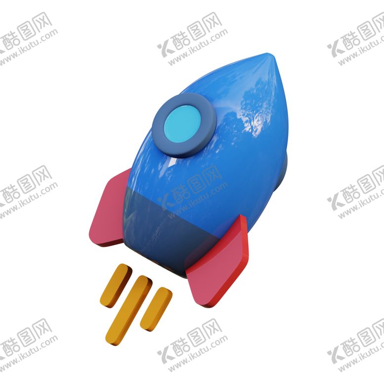 编号：95057501250917573522【酷图网】源文件下载-c4d卡通3d火箭