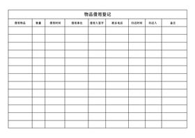 物品借用登记