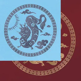 卡通龙年插画矢量祥云甲辰年年贺