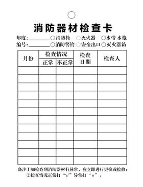 消防器材检查登记表