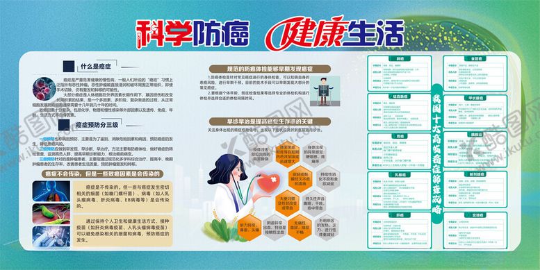 编号：80577810170027597619【酷图网】源文件下载-科学防癌健康生活