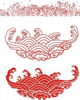 水波纹祥云花纹浪花纹理