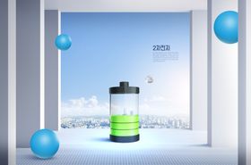 清新窗景下的绿色能量瓶