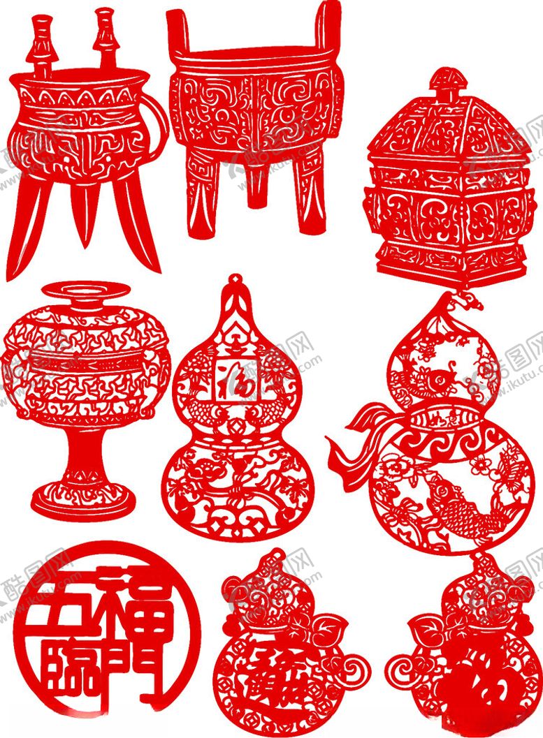 编号：33954911021104586488【酷图网】源文件下载-传统中式剪纸工艺品展示