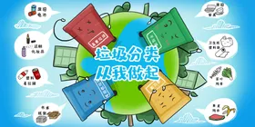垃圾分类生活宣传环保展板