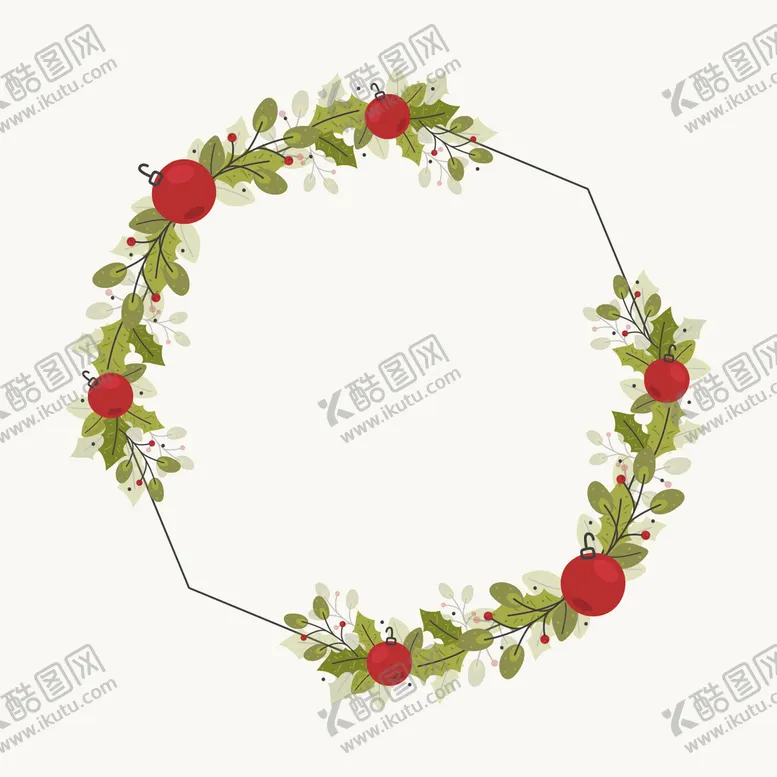 编号：15308609130047398623【酷图网】源文件下载-圣诞节花环 
