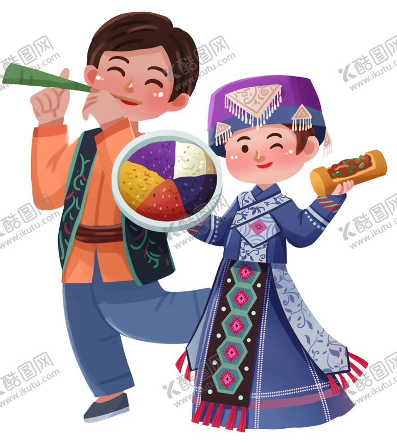 编号：62591901270836034064【酷图网】源文件下载-壮族卡通人物