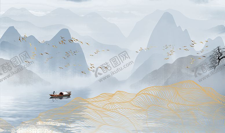 编号：35976910282045519389【酷图网】源文件下载-线条意境新中式