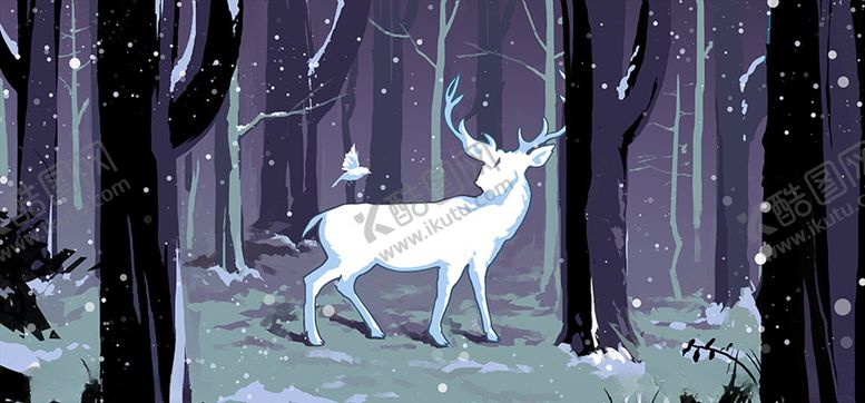 编号：13147910211847584278【酷图网】源文件下载-夜光麋鹿森林