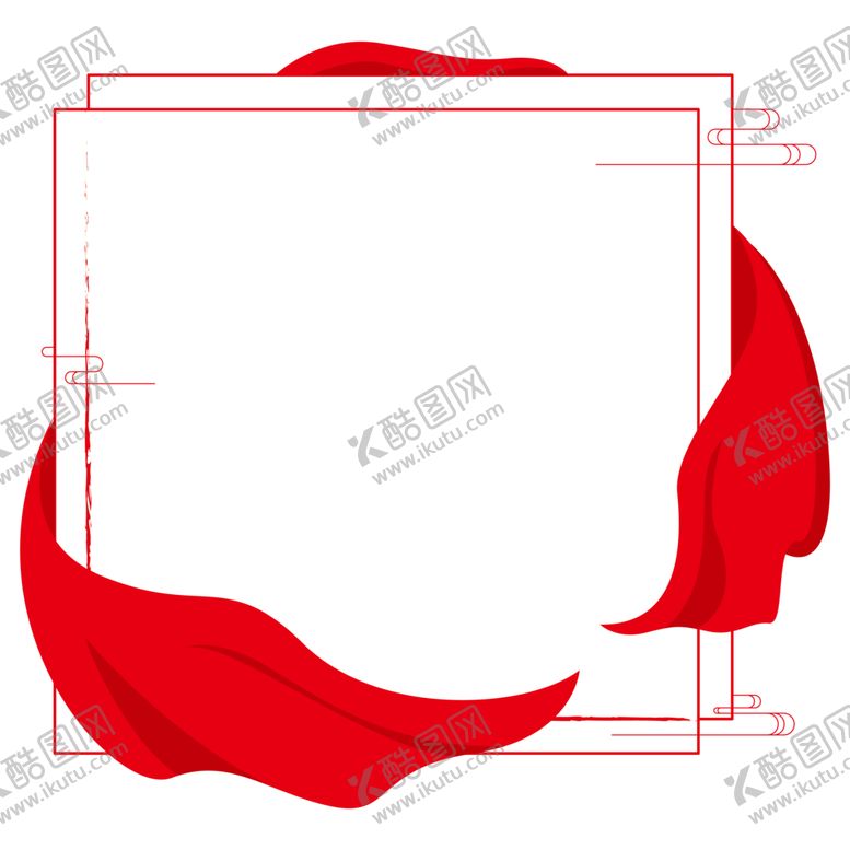 编号：52427502131827539576【酷图网】源文件下载-红色 飘带 围绕 方形 素材