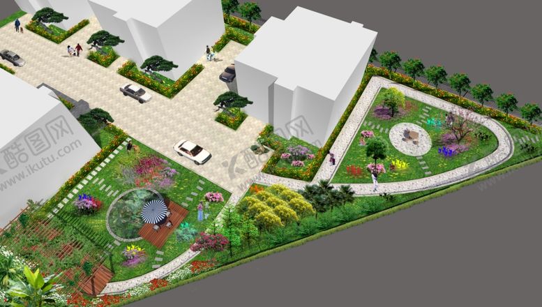 编号：42550609240236574129【酷图网】源文件下载-鸟瞰图园林