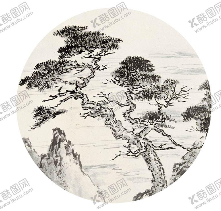 编号：45389406240734568271【酷图网】源文件下载-水墨中国风迎客松