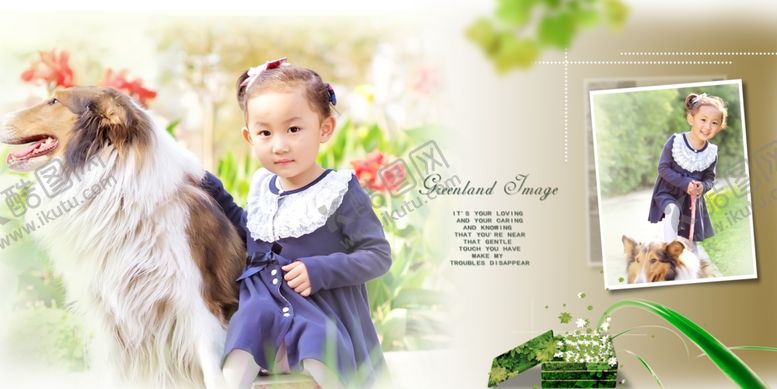 编号：91511309141817345432【酷图网】源文件下载-绿色大陆花园儿童通用相册模板