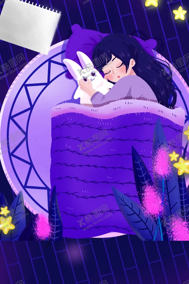 编号：55059504232319544257【酷图网】源文件下载-手绘插画女孩