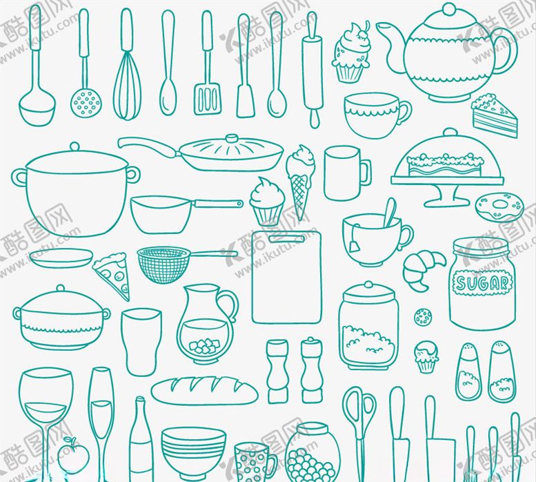 编号：79043910031812092233【酷图网】源文件下载-矢量厨房用具素材