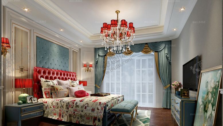 编号：81503409172215498389【酷图网】源文件下载-美式卧室
