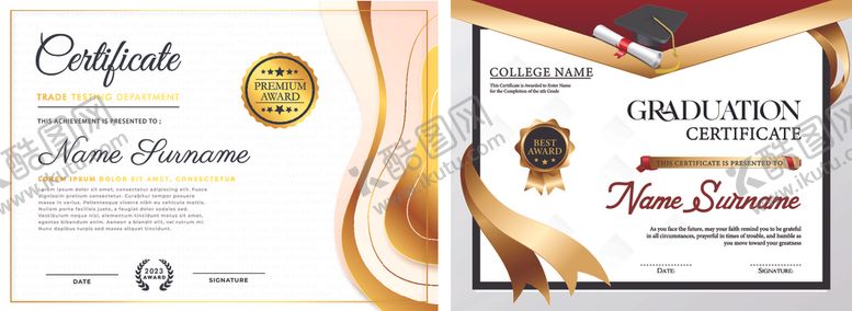 编号：18202904040950126851【酷图网】源文件下载-荣誉证书模板