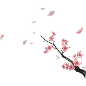 水墨梅花腊免扣素材卉背景红