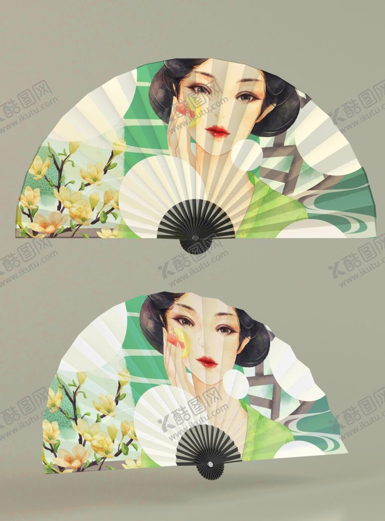 编号：68862601131505468896【酷图网】源文件下载-扇子纸扇团扇文创贴图样机