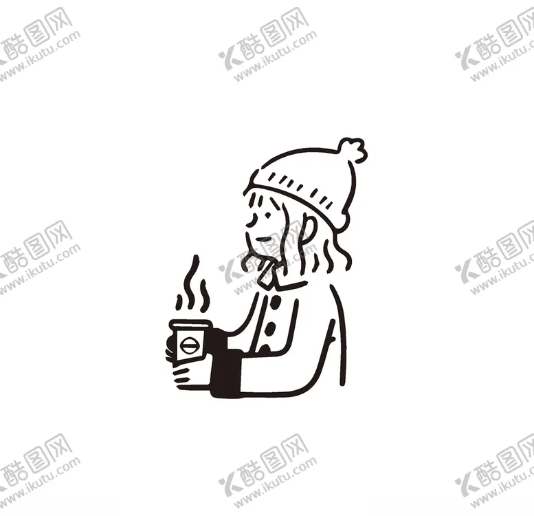 编号：21674605041218577622【酷图网】源文件下载-喝咖啡女孩