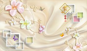 浮雕花花藤蝴蝶背景墙