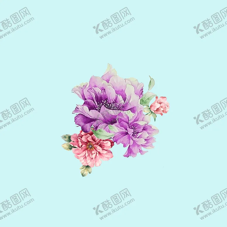 编号：97954610170416311986【酷图网】源文件下载-手绘水彩牡丹 
