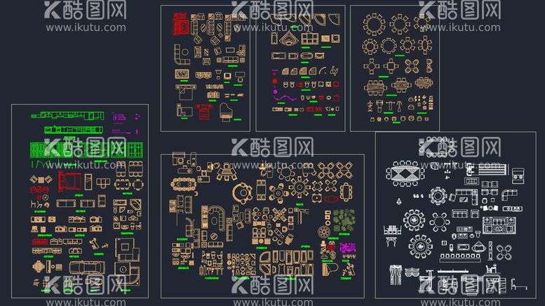 编号：91458411300029097397【酷图网】源文件下载-cad家具大全图块室内