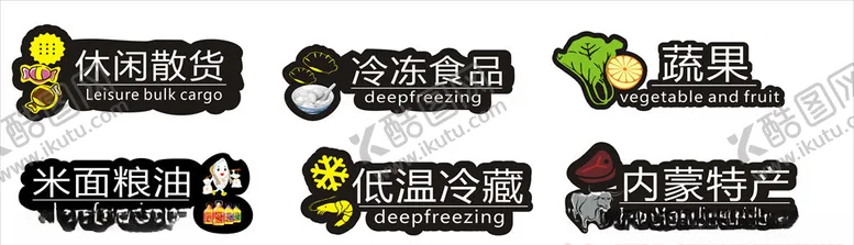 编号：39985904171201157628【酷图网】源文件下载-超市分区标识牌