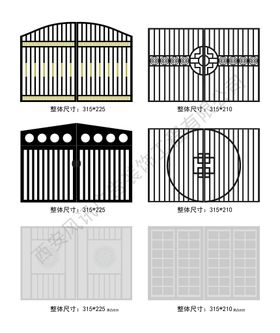 小区铁艺门平面图