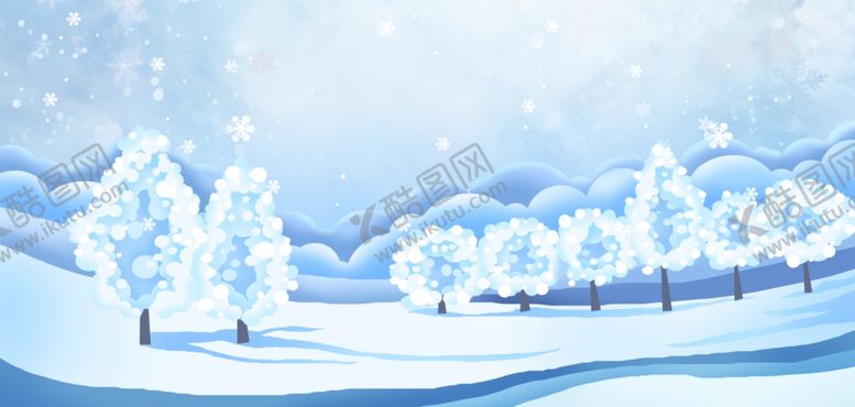 编号：21937803311933535400【酷图网】源文件下载-冬日雪景中的银白树林