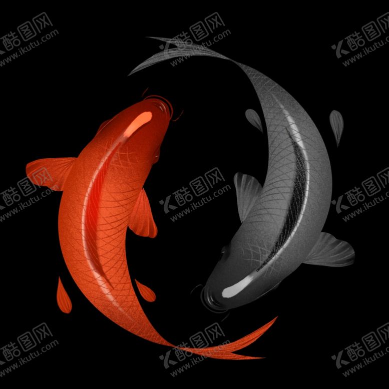 编号：71643910060846583328【酷图网】源文件下载-水墨太极国潮锦鲤