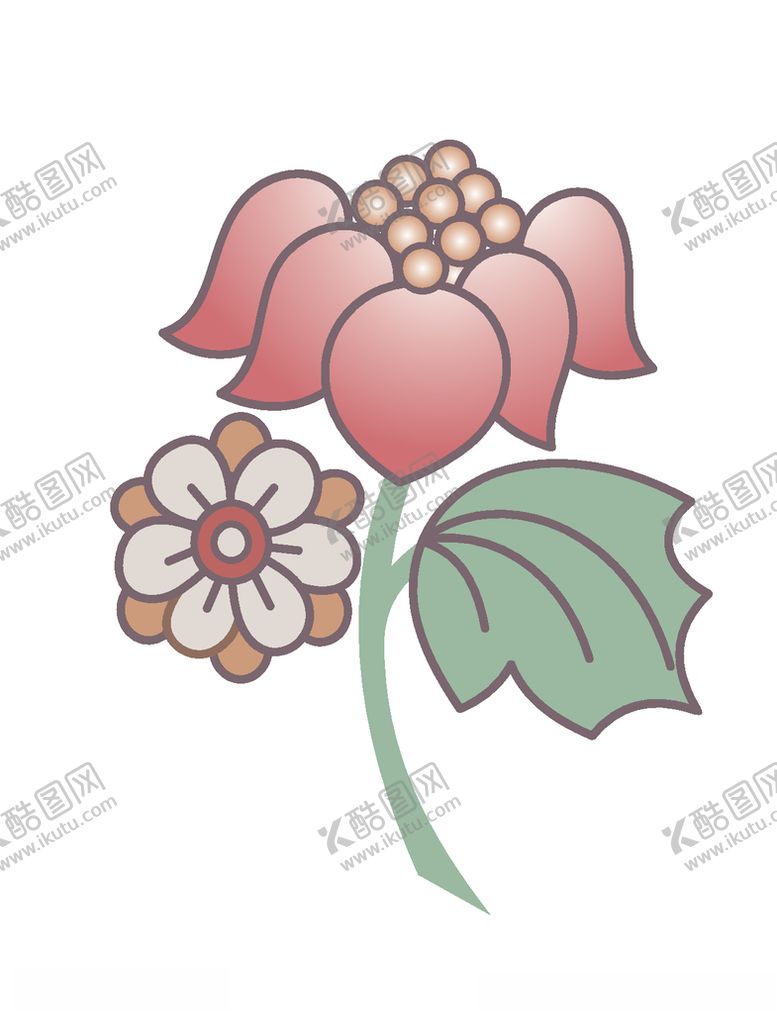 编号：85608210170218553190【酷图网】源文件下载-敦煌风格绘画植物花朵