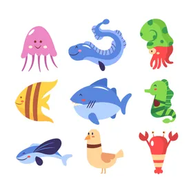 海洋生物底动卡通底世界