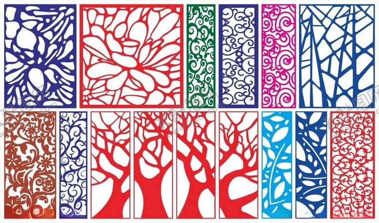编号：97122410121926472179【酷图网】源文件下载-窗花镂空花纹屏风隔断雕花