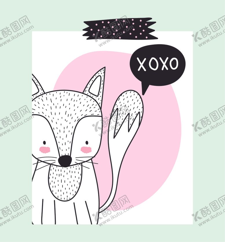 编号：47495309240038337843【酷图网】源文件下载-手绘可爱动物