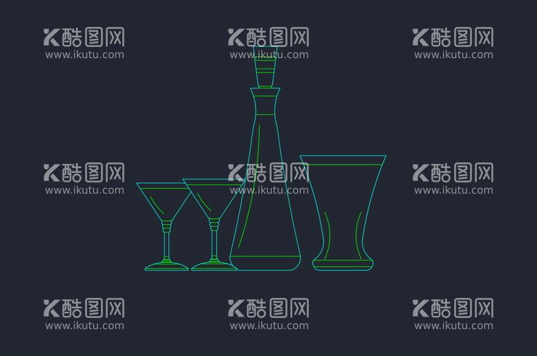 编号：97478512012334306883【酷图网】源文件下载-酒杯立面cad