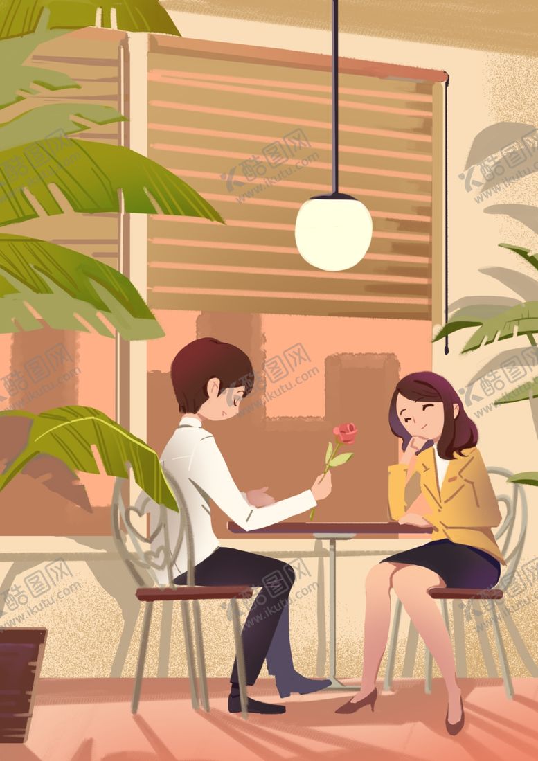 编号：48790910131925021505【酷图网】源文件下载-情侣插画