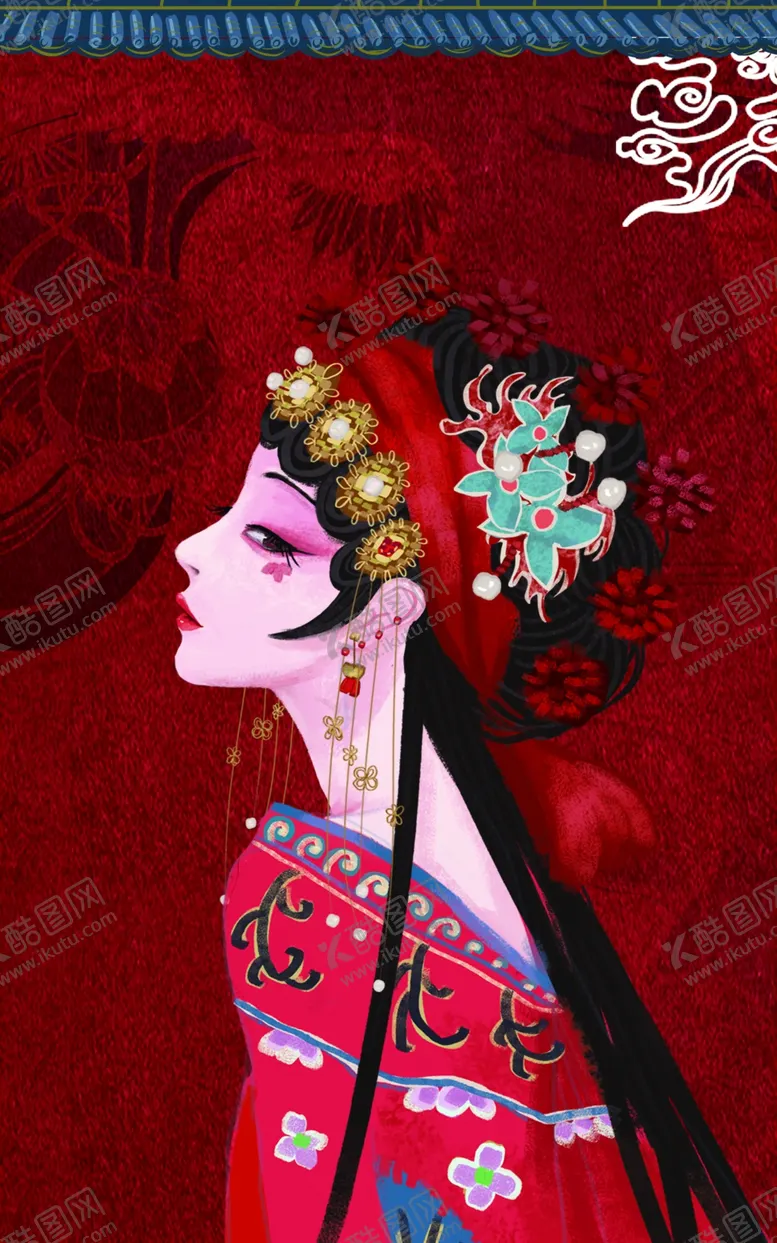 编号：21149412051846192170【酷图网】源文件下载-国潮风害羞美女