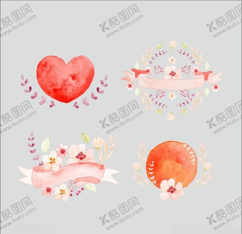 编号：17330505080537102935【酷图网】源文件下载-水彩婚礼标签