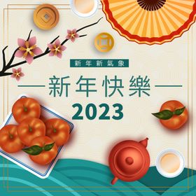 2023兔年新春喜庆海报