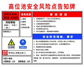 高位池安全风险点告知牌